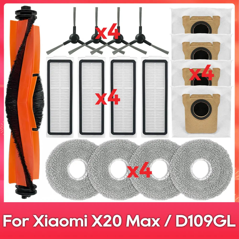 Fit For ( Xiaomi Robot Vacuum X20 Pro X20 Max M30 M40S D102GL D109GL D102 ) Part Accessory Brush Filter Mop Dust Bag