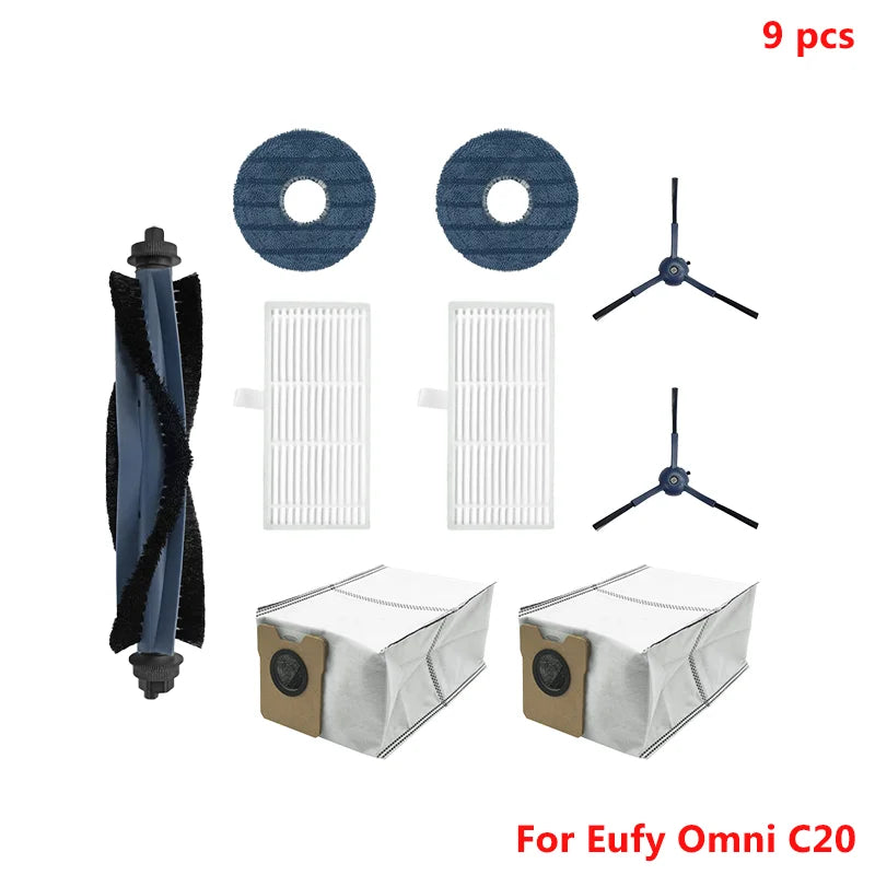 Fit For Eufy Omni C20 Robot Spare Vacuum Cleaner Accessories Main Side Brush Filter Mop Cloth Dust Bag Replacement Spare Parts
