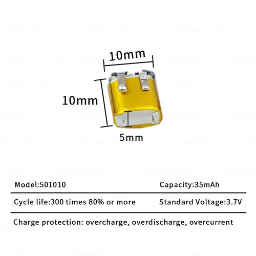 10 -50pcs Battery 501010 501012 3.7V 35mAh Lipo Lithium Batt