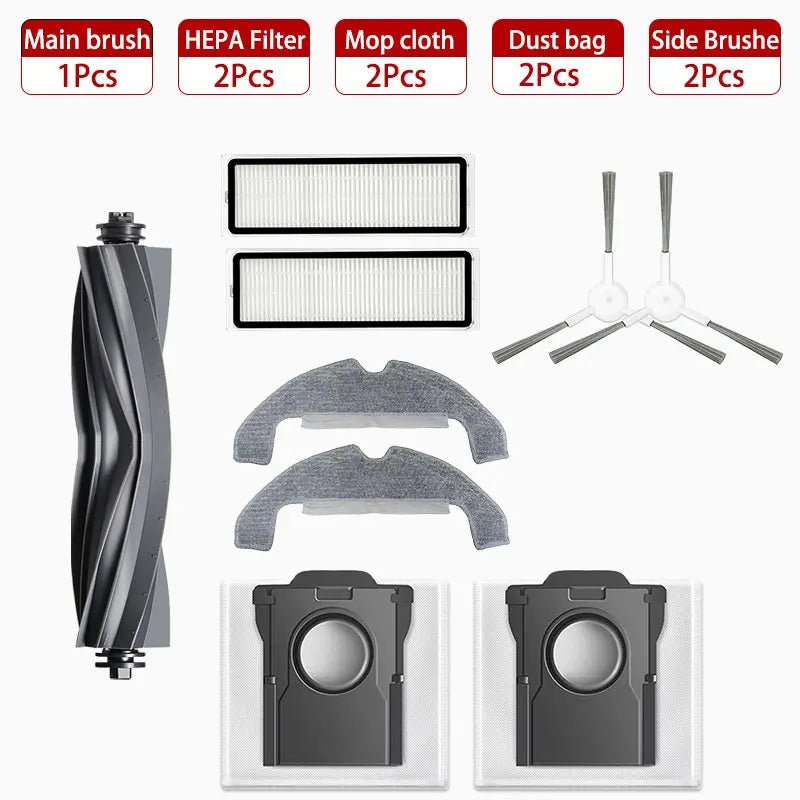 Dreame D10 Plus Gen 2 RLD32GD Robot Vacuum Spare Parts Consumables Main Side Brush Hepa Filter Mop Cloth Dust Bag Accessories