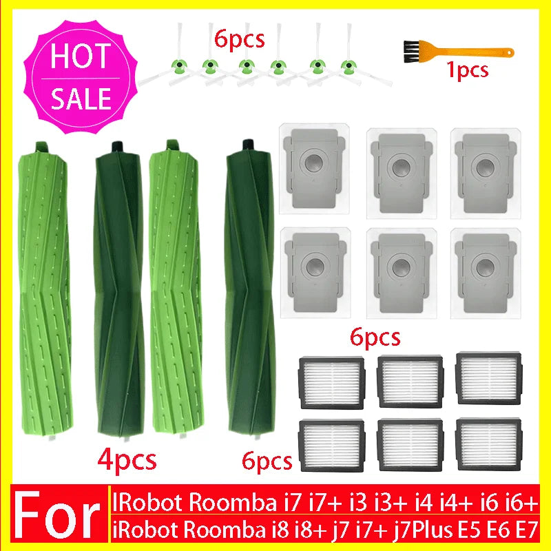 Main Side Brush Hepa Filter Dust Bag For iRobot Roomba i3 i4 i6 i7 i8 j7 E5 E6 E7 Spare Parts Robot Vacuum Cleaner Accessories