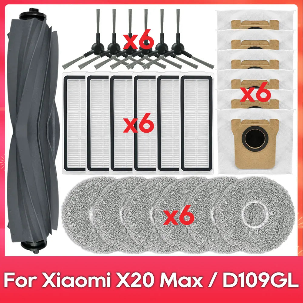 Fit For ( Xiaomi Robot Vacuum X20 Pro X20 Max M30 M40S D102GL D109GL D102 ) Part Accessory Brush Filter Mop Dust Bag