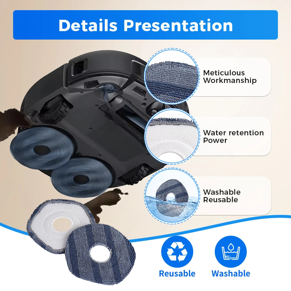 Mop Cloths For Eufy X10 Pro Omni / X9 Pro Robot Vacuum Clean