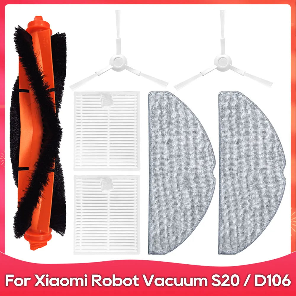 Fit For ( Xiaomi Robot Vacuum S20 D106 E12 E10 B112 ) Part Accessories Main Side Brush Mop Filter Robot Vacuum Cleaner Kit