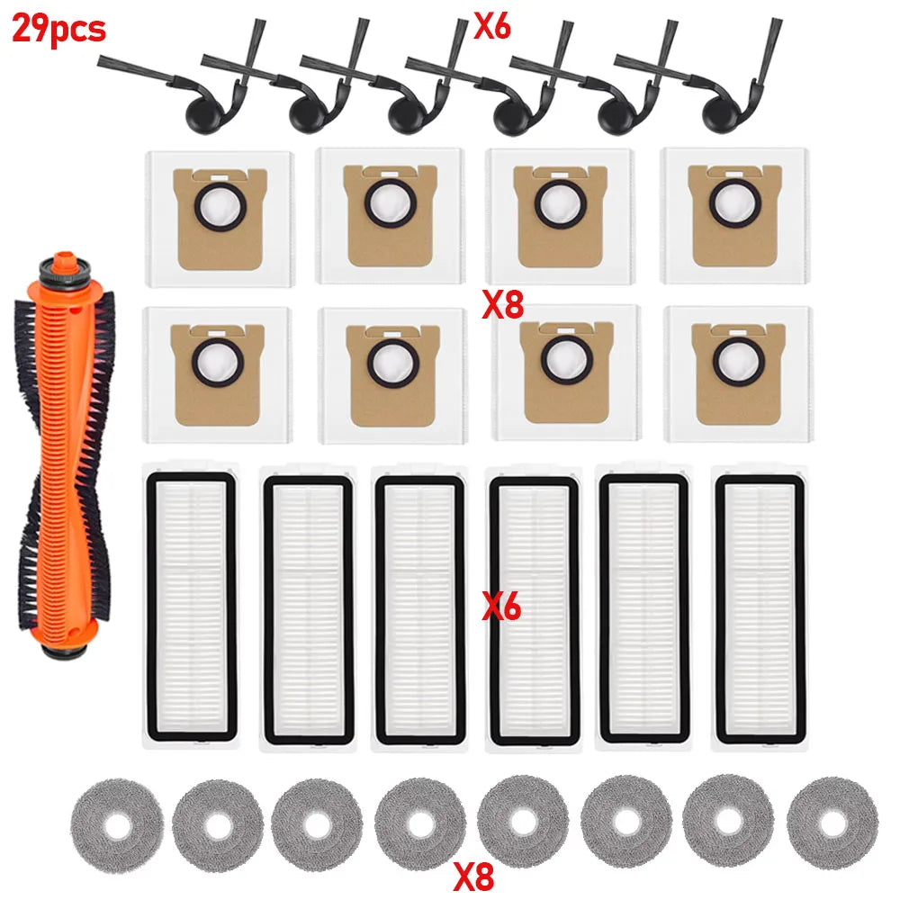 Mop Cloth Dust Bags Fit For Xiaomi 5 Pro/OV21CN Robot Vacuum Hepa Filter Side Brush Main Brush Dust Bag Filters Replacement Part