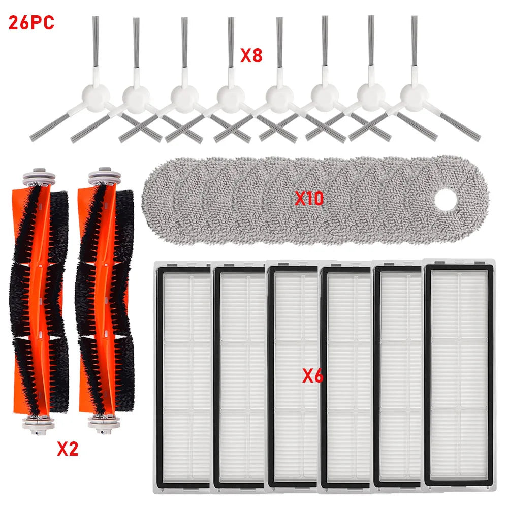 Roller Side Brush Hepa Filter Mop Cloths For Xiaomi S10 Plus B105 S20 Plus B108GL Robot Vacuum Cleaner Accessories Parts Kit