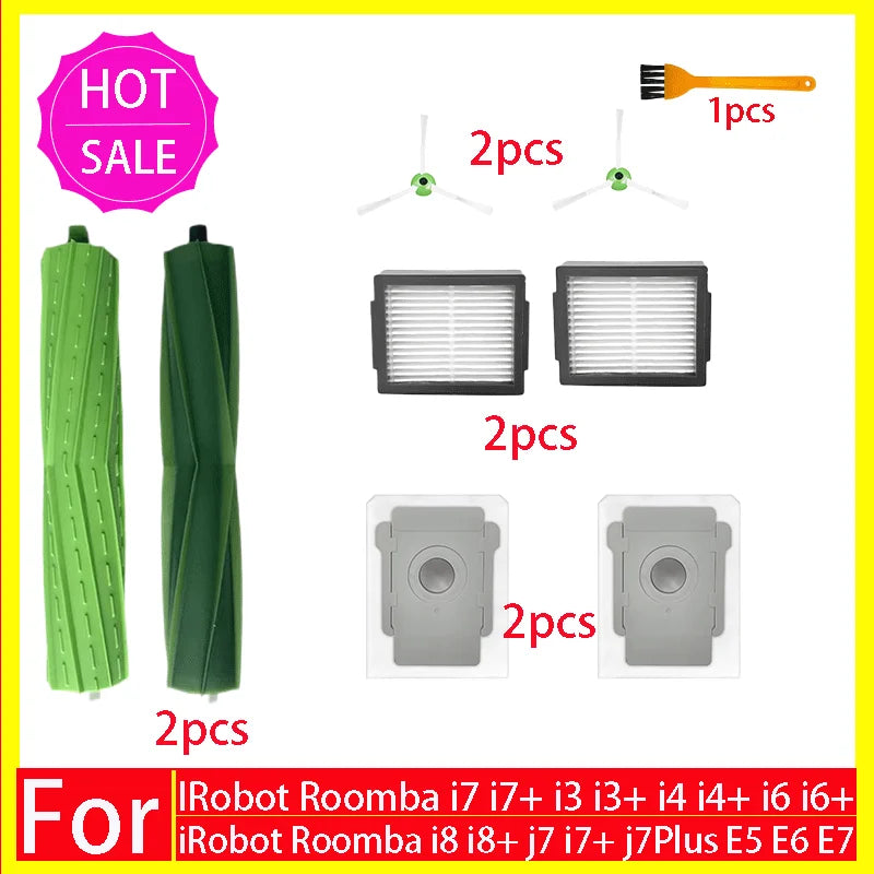 Main Side Brush Hepa Filter Dust Bag For iRobot Roomba i3 i4 i6 i7 i8 j7 E5 E6 E7 Spare Parts Robot Vacuum Cleaner Accessories