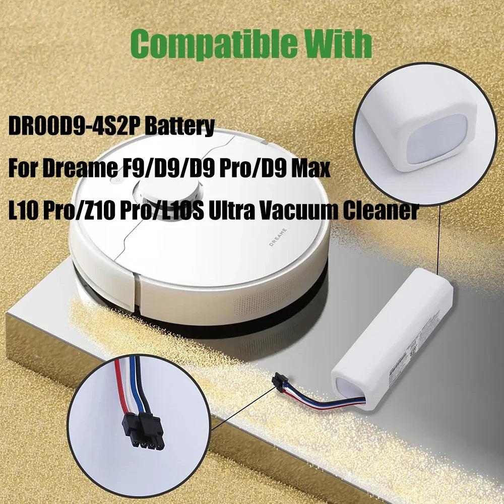 P2008-4S2P-MMBK Battery for Dreame D9 Max F9 Z10 L10 Pro L10