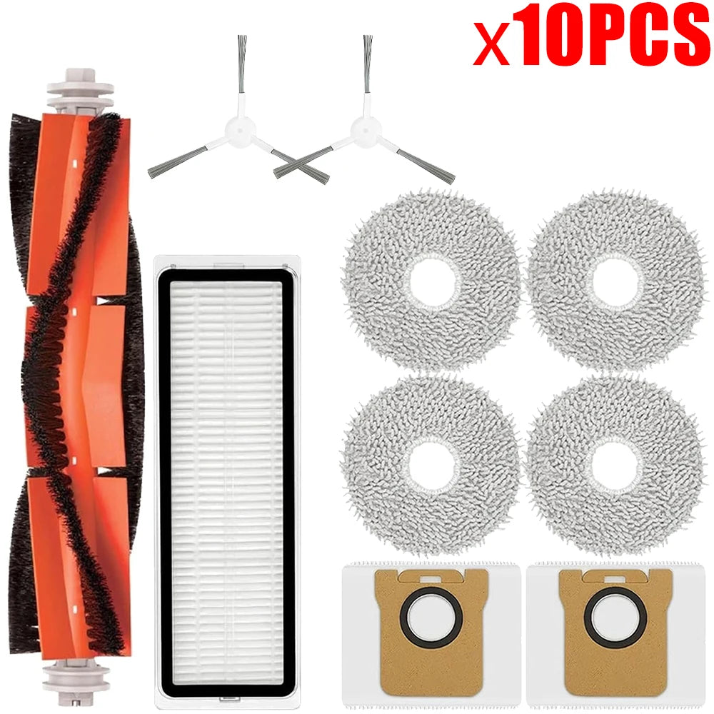For Xiaomi Robot Vacuum X20+ X10+ X20 Plus X10 Plus Parts Main Side Brush Hepa Filter Mop Cloth Dust Bag Replacement