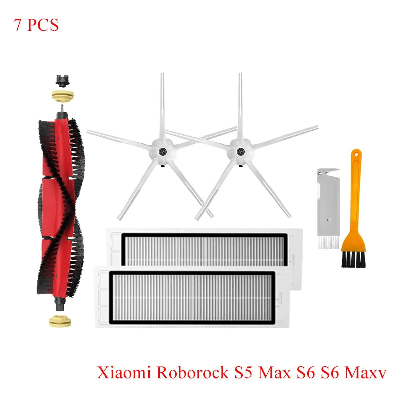 For Xiaomi Roborock S5 Max S6 Maxv Vacuum Cleaner Replacement Kit Roller Brush HEPA Filter Mop Cloth Accessories Spare Parts
