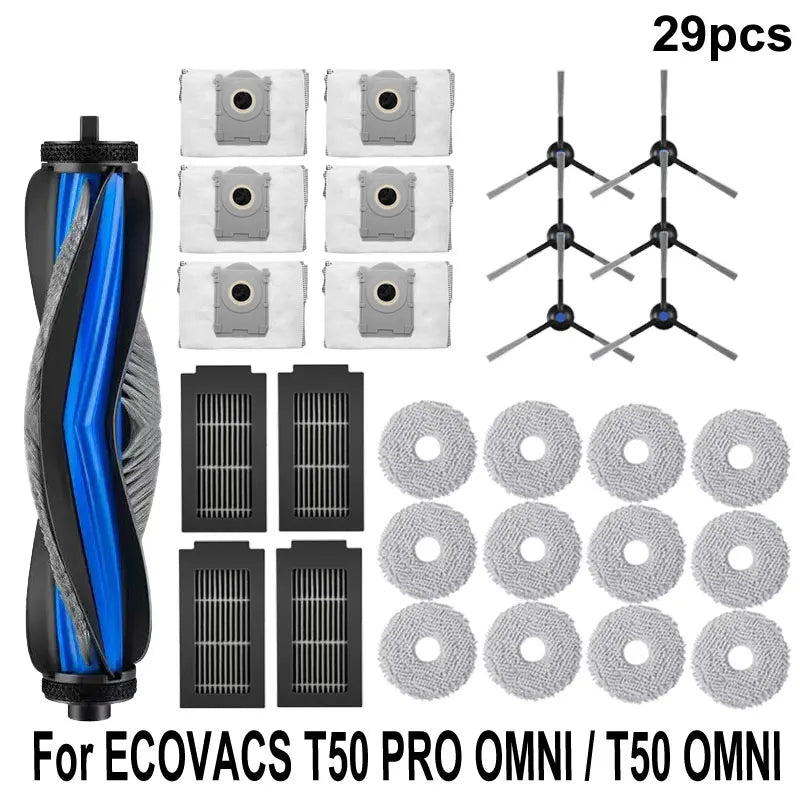 ECOVACS T50 PRO OMNI / T50 OMNI Accessories Main Side Brushes Mop Cloths HEPA Filters Dust Bags Robot Vacuum Spare Parts
