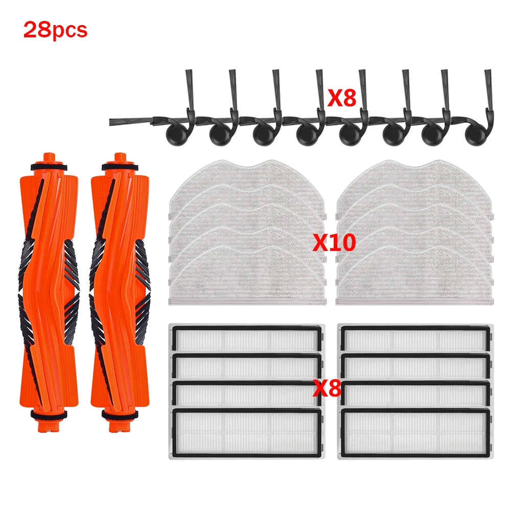 For Xiaomi S40 / OV81 Robotic Vacuum Parts Mopping Pad Mop Cloth HEPA Filter Primary Edge Brush Replacement Consumables Kit