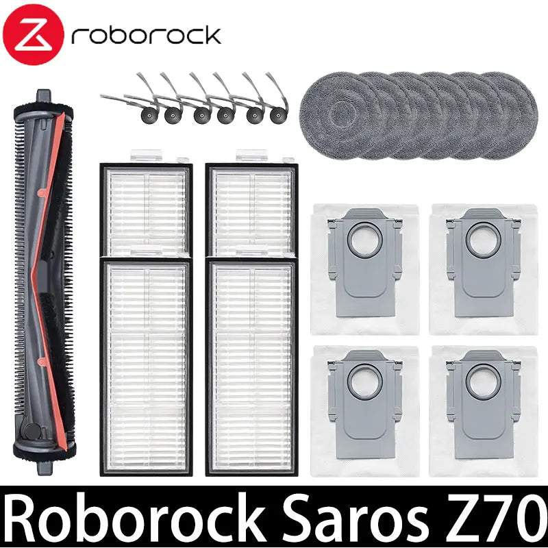 Roborock Saros Z70 Robot Spare Vacuum Cleaner Replacement Parts Accessories Main Side Brush Filter Mop Cloth Dust Bag