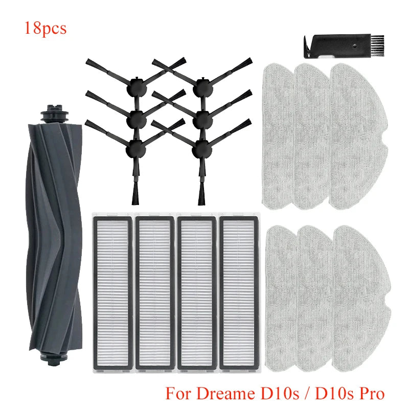 For Dreame Bot D10s / D10s Pro Robot Vacuum Cleaner Roller Main Side Brush Hepa Filter Mop Pad Spare Parts Accessories