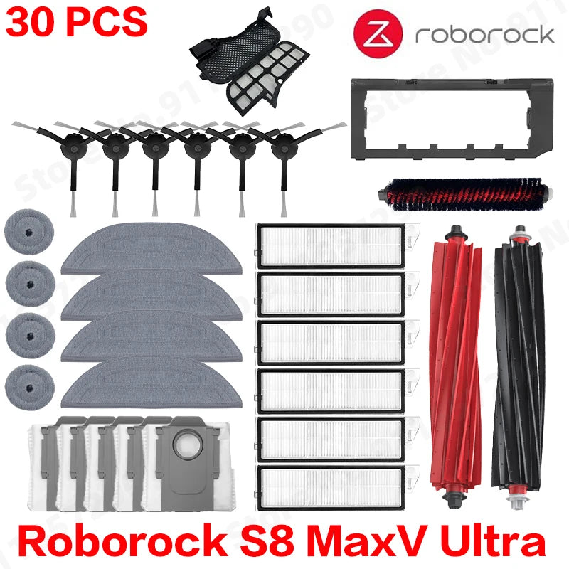 Roborock S8 MaxV Ultra Robot Vacuum Cleaner Accessories Mop Cloth Vacuum Bags Side Brush Filter Replaceable Spare Parts