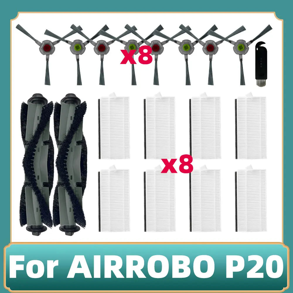 Compatible For AIRROBO P20 Robot Vacuum Cleaner Main Side Brush Hepa Filter Accessories Replacement Spare Parts Attachment Kit