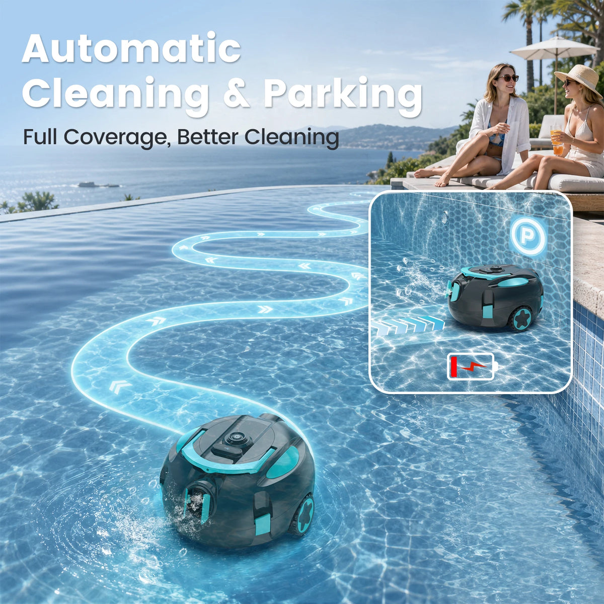 Vastorm H1 Pool Vacuum Robot Automatic Pool Cleaner 120 Mins