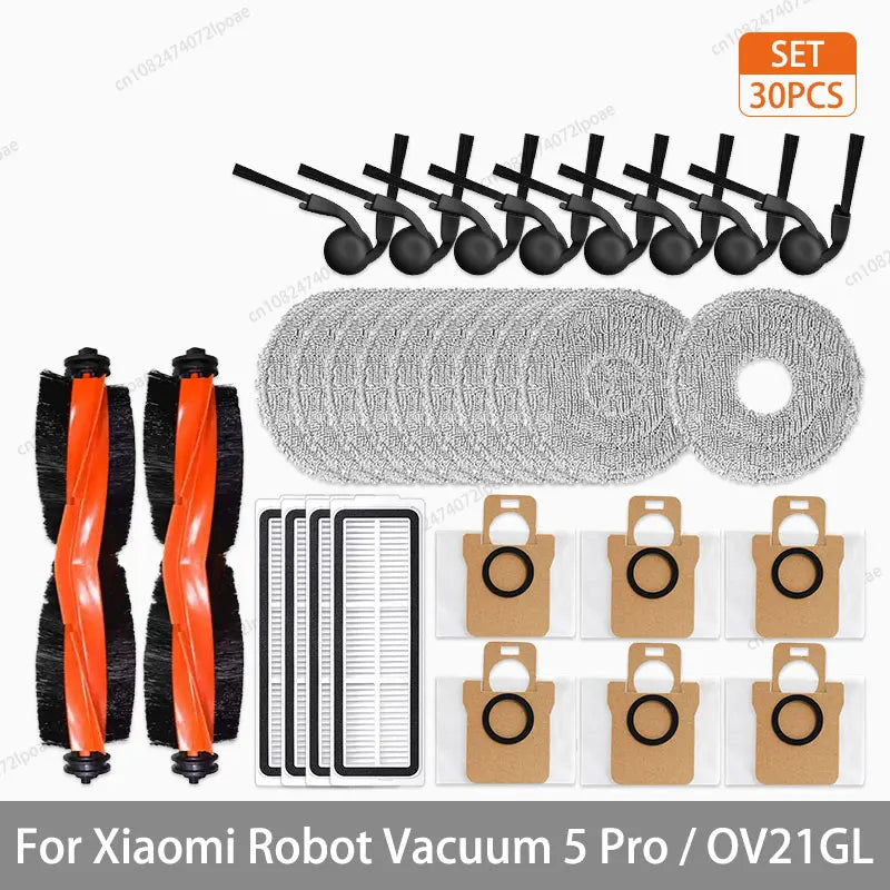 For Xiaomi Robot Vacuum 5 Pro / OV21GL Cleaner Accessories Main Brush Side Brush Hepa Filter Mop Cloth Dust Bag Parts Spare