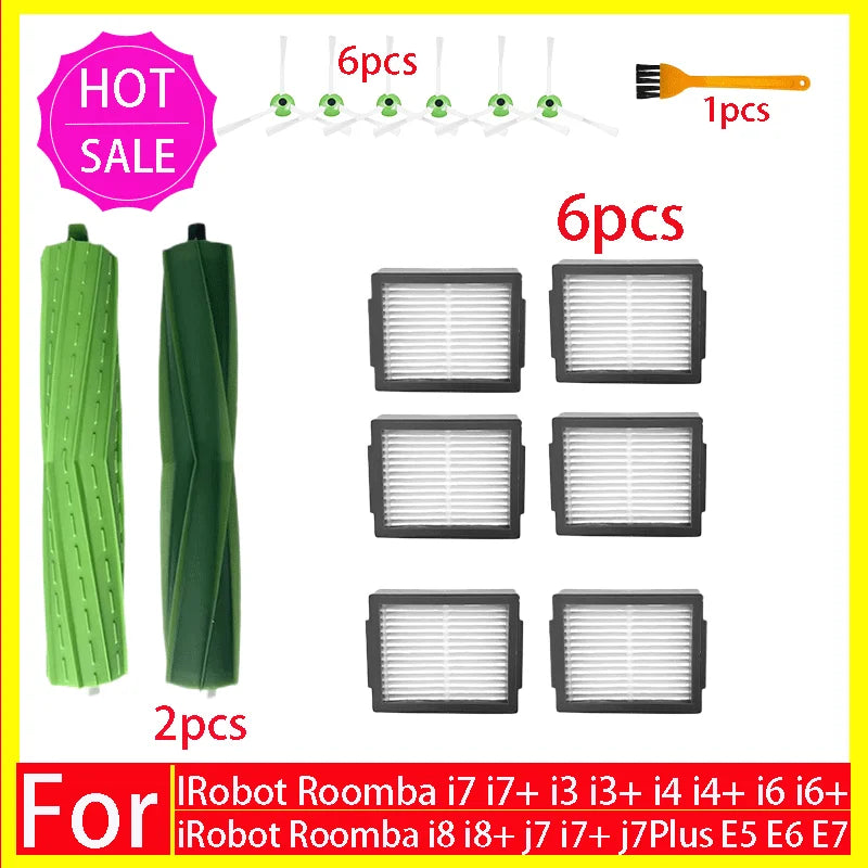 Main Side Brush Hepa Filter Dust Bag For iRobot Roomba i3 i4 i6 i7 i8 j7 E5 E6 E7 Spare Parts Robot Vacuum Cleaner Accessories