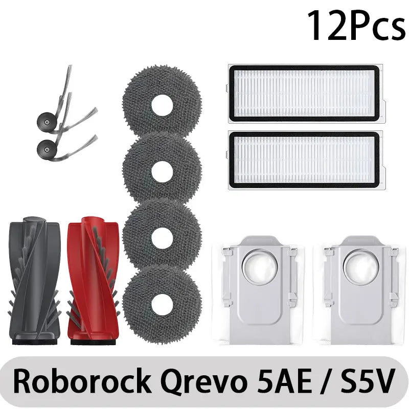 Roborock Q revo 5AE Robot Vacuum Cleaner Accessories Main Roller Side Brush Hepa Filter Mop Cloth Dust Bag Parts Replacement