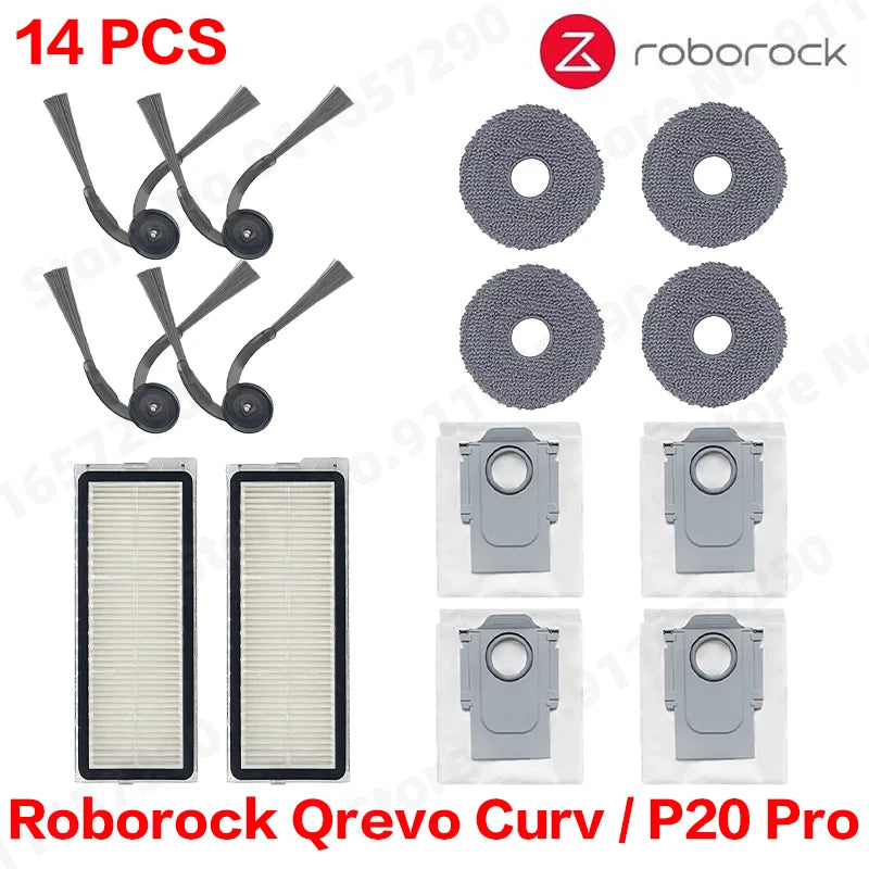 Roborock Qrevo Curv / P20 Pro Robot Vacuum Cleaner Hepa Filter Mop Cloth Dust Bag Accessories Replacement Parts