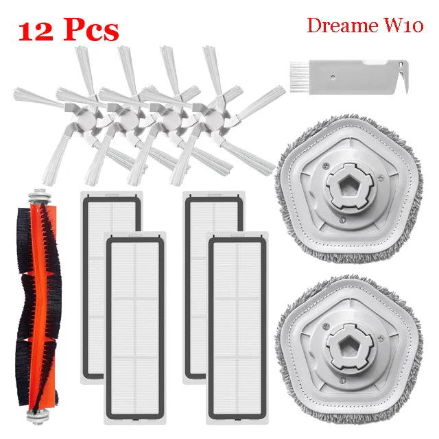 For XiaoMi Dreame Bot W10 Self-Cleaning Robot Vacuum And Mop Main Side Brush HEPA Filter Mop Pad Dust Box Vacuum Cleaner Parts
