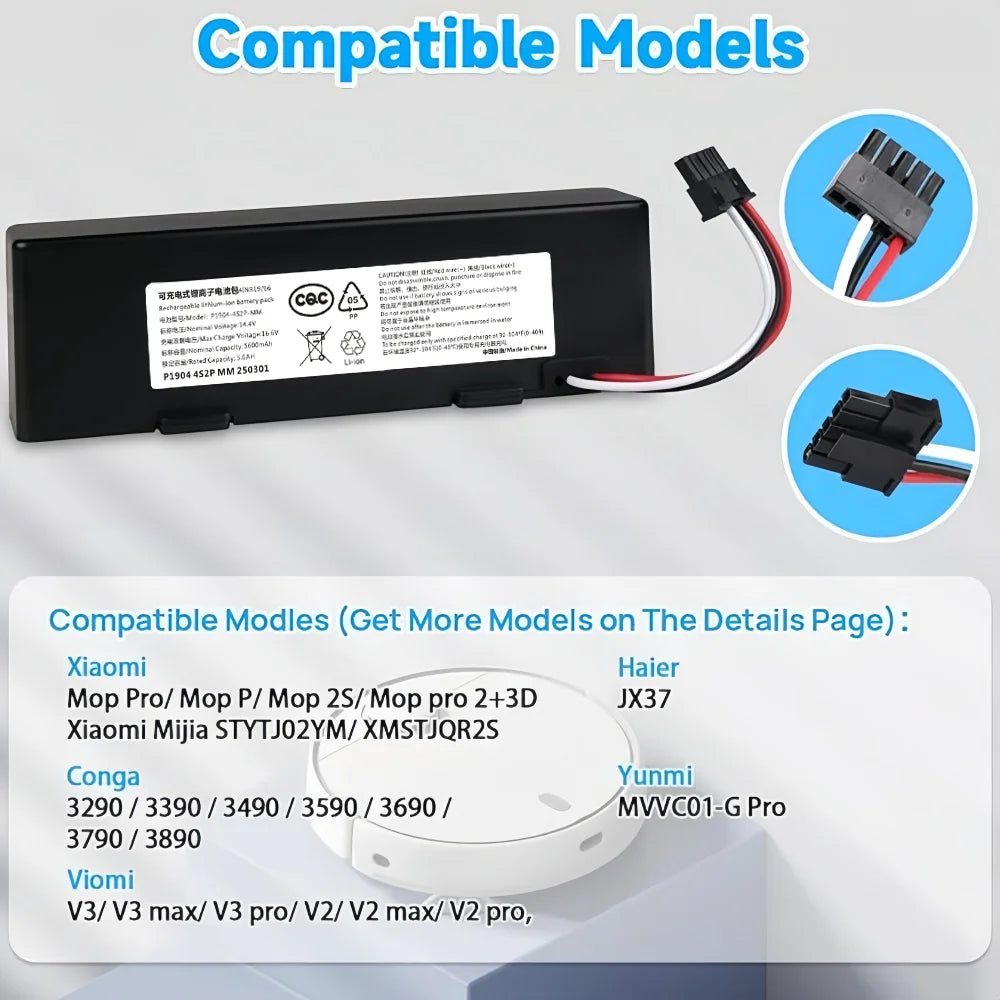Original STYTJ02YM Battery 14.8V for Xiaomi Mop Pro P 2S S12