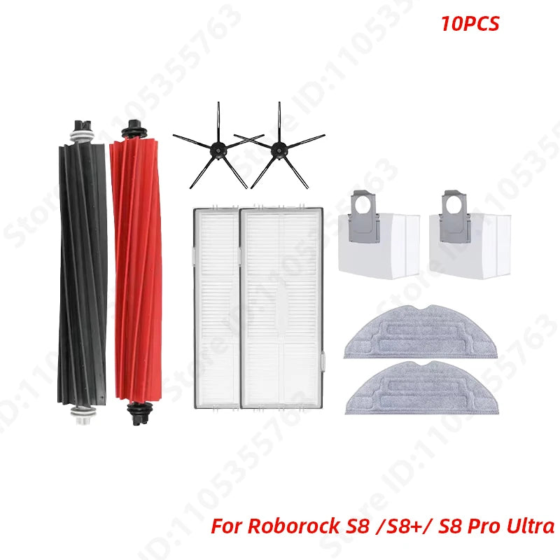 Roborock S8 Pro Ultra S8+ Robot Vacuum Cleaner Mop Choth Vacuum Bags Accessories Side Brush Filter Replaceable Spare Parts