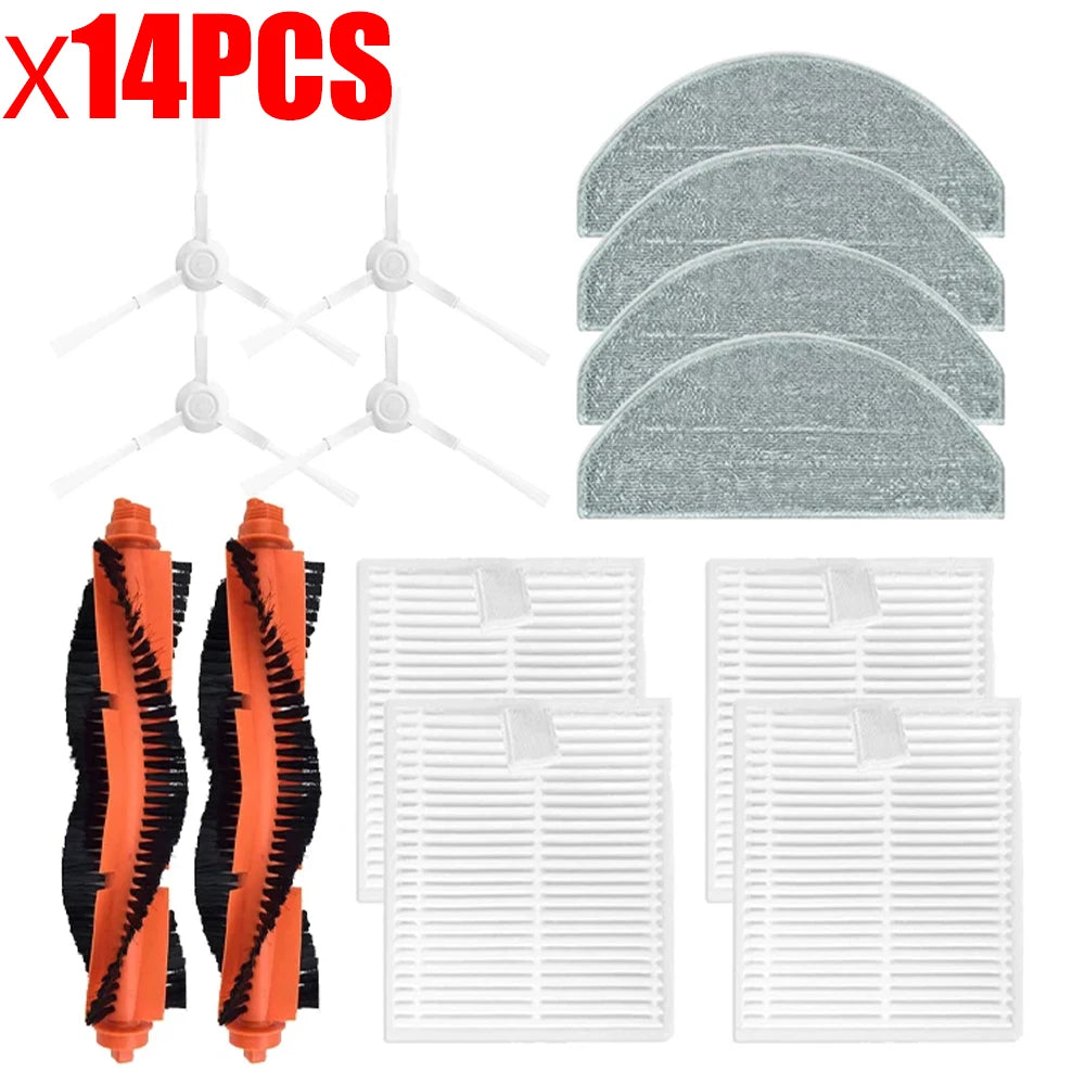 For Xiaomi Robot Vacuum E10 E12 B112 Sweeper Cleaner Spare Parts Roller Side Brush Hepa Filter Mop Cloth Rags Replacement Parts