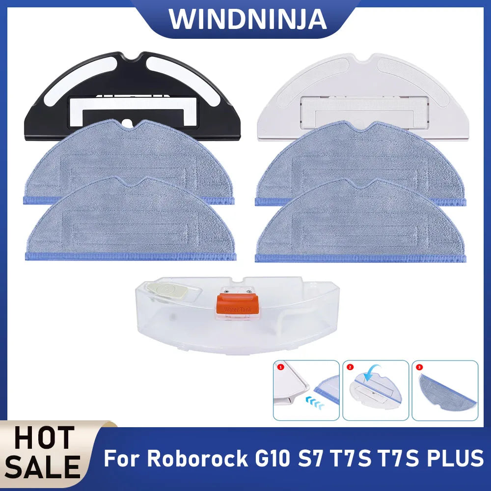 Mop Cloths Water Tank Mop Rags Bracket Kit for Roborock G10 