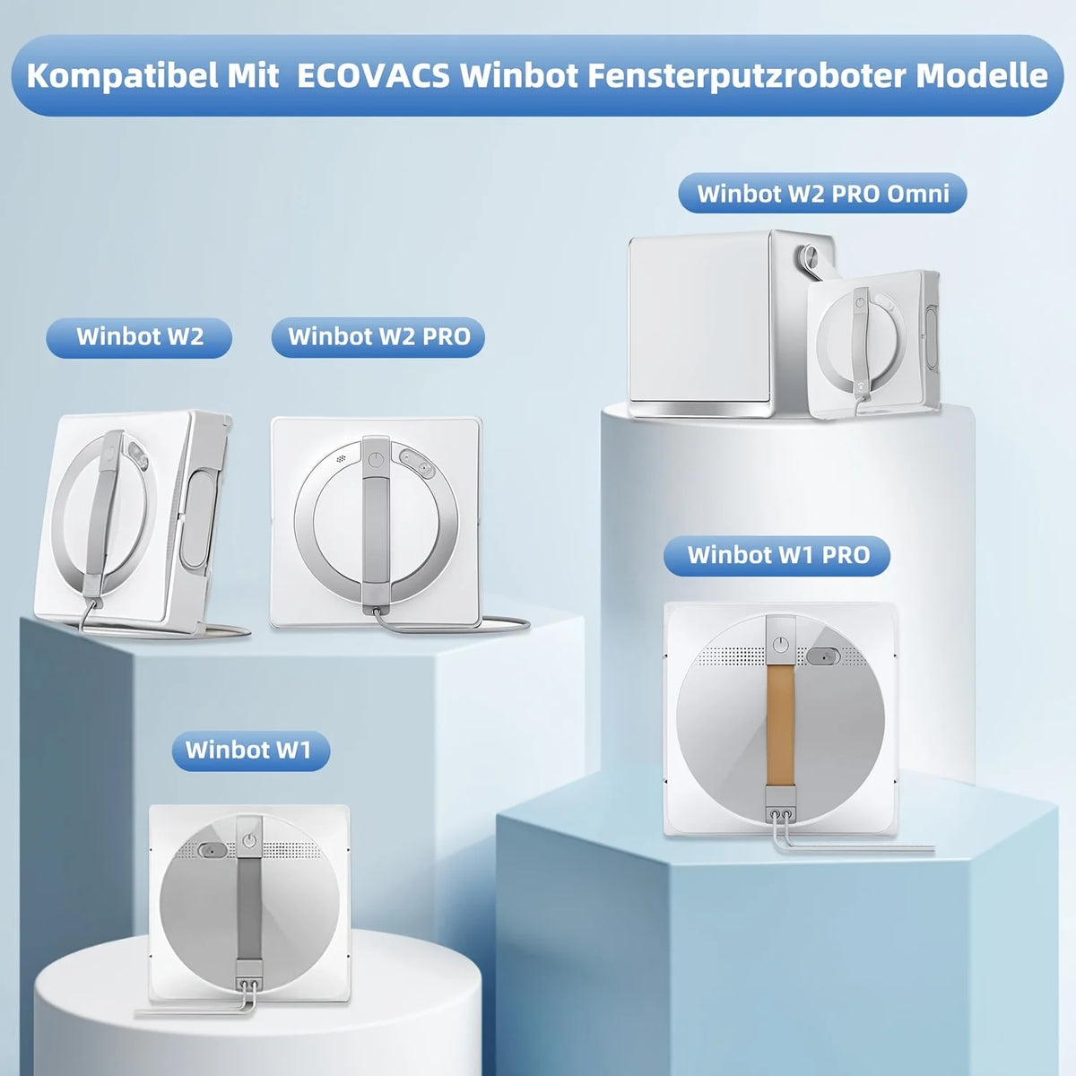 6PCS Cleaning Pads for ECOVACS Winbot W1/W1 Pro/W2/W2 Pro/W2