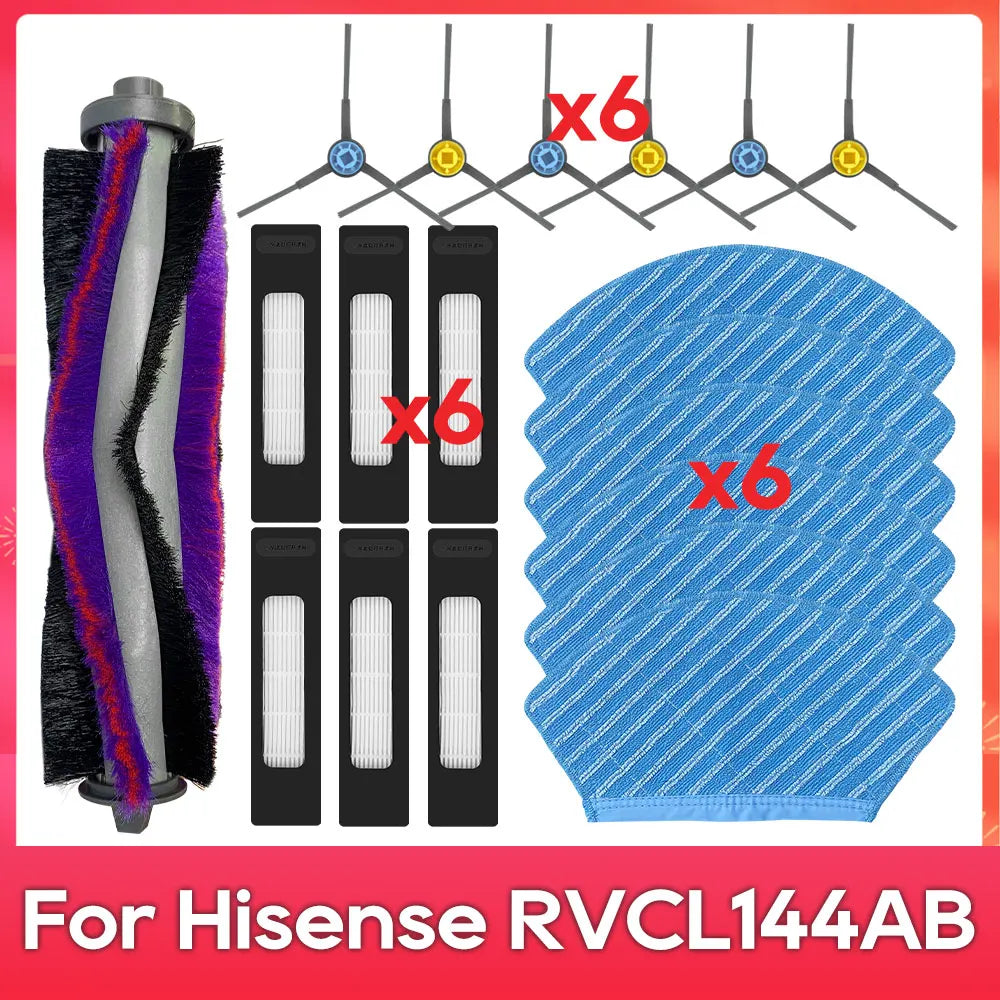 Fit For Hisense RVCL144AB Part Accessories Main Side Brush Filter Mop Robot Vacuum Cleaner Kit