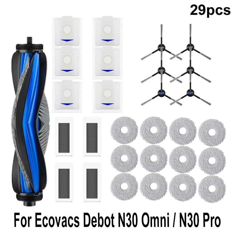 For Ecovacs Debot N30 Omni / N30 Pro Omni Accessory Main Side Brush Hepa Filter Mop Dust Bag Robot Vacuum Replacement Part
