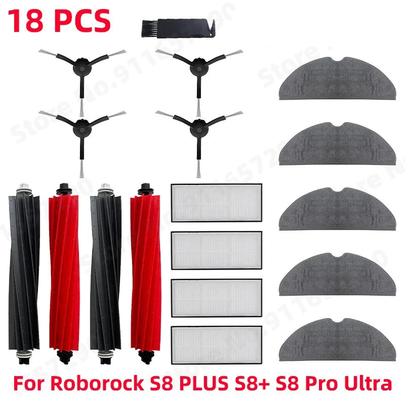Roborock S8 PLUS S8+ S8 Pro Ultra G20 Robot Vacuum Main Side Brush Mop Hepa Filter Dust Bag Cleaning Rolling Brush Accessories