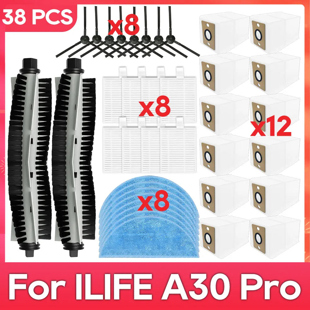 Fit For ( ILife A30 Pro ) Main Side Brush Filter Mop Dust Bag Parts Accessories Robot Vacuum Cleaner Kit