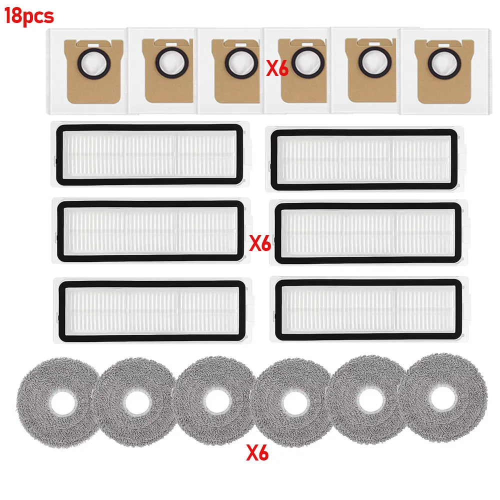 Mop Cloth Dust Bags Fit For Xiaomi 5 Pro/OV21CN Robot Vacuum Hepa Filter Side Brush Main Brush Dust Bag Filters Replacement Part