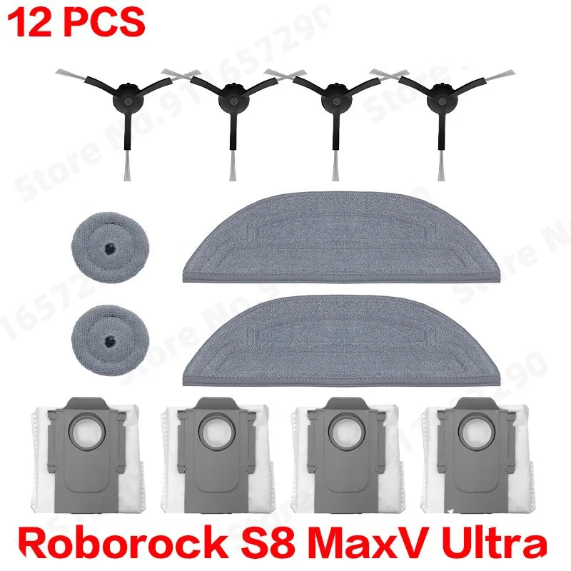 Roborock S8 MaxV Ultra Robot Vacuum Cleaner Accessories Mop Cloth Vacuum Bags Side Brush Filter Replaceable Spare Parts