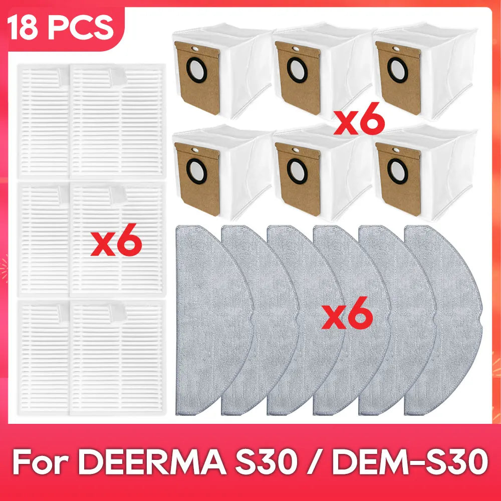 Fit For ( DEERMA S30 / DEM-S30 ) Filter Mop Dust Bag Parts Accessories Robot Vacuum Cleaner Kit