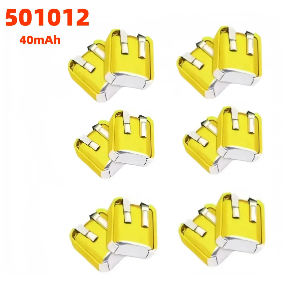 501012 3.7V 40mAh Li-Po Battery 5x10x12mm With PCM Rechargea