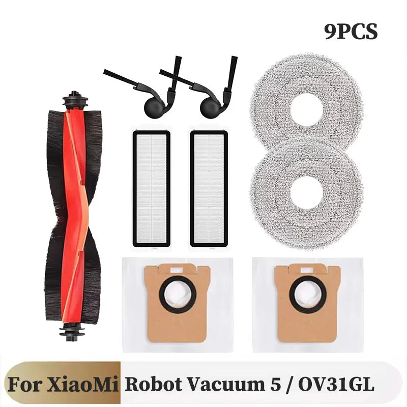 For Xiaomi Robot Vacuum 5 / OV31GL Cleaner Accessories Main Side Brush Mop Cloth HEPA Filter Dust Bag Replacement Spare Parts