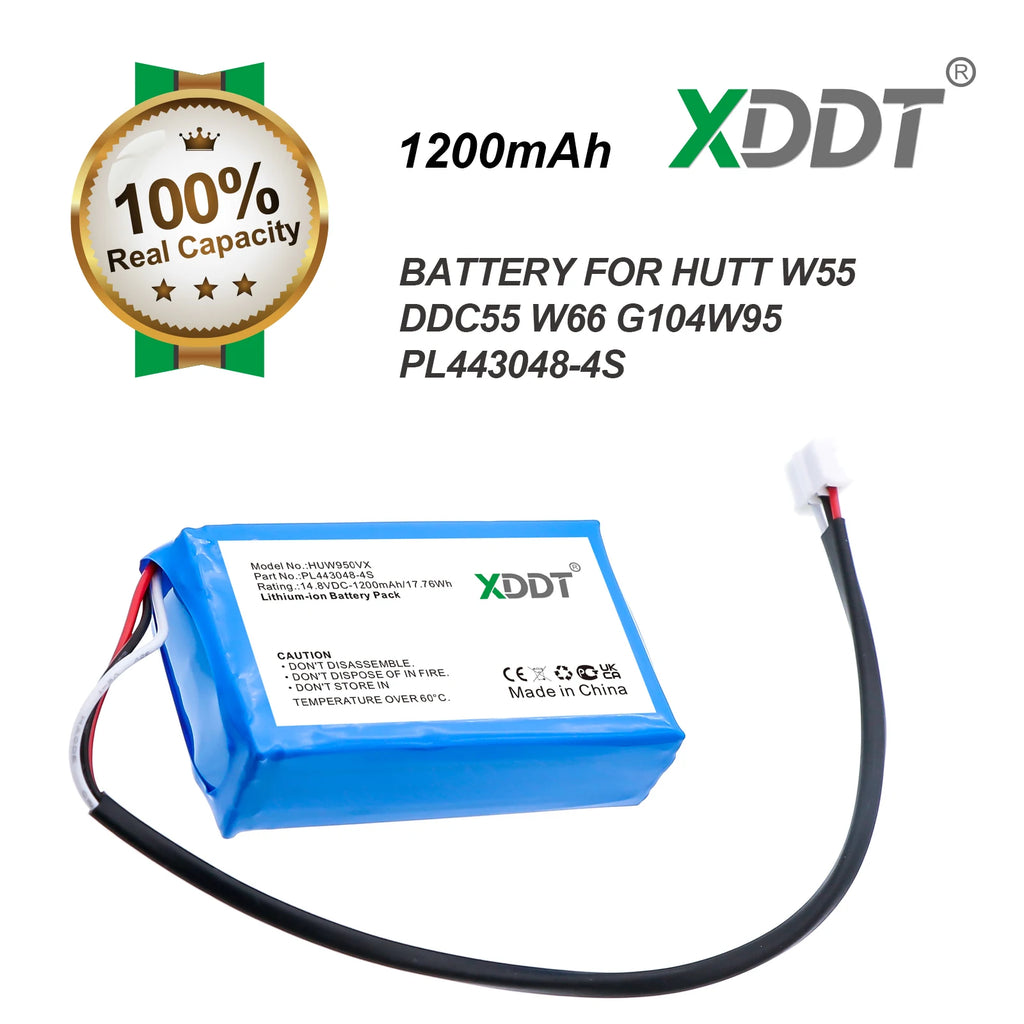Battery For HUTT DDC55 DDC5 W55 W66 G104 DDC51 Window Cleani