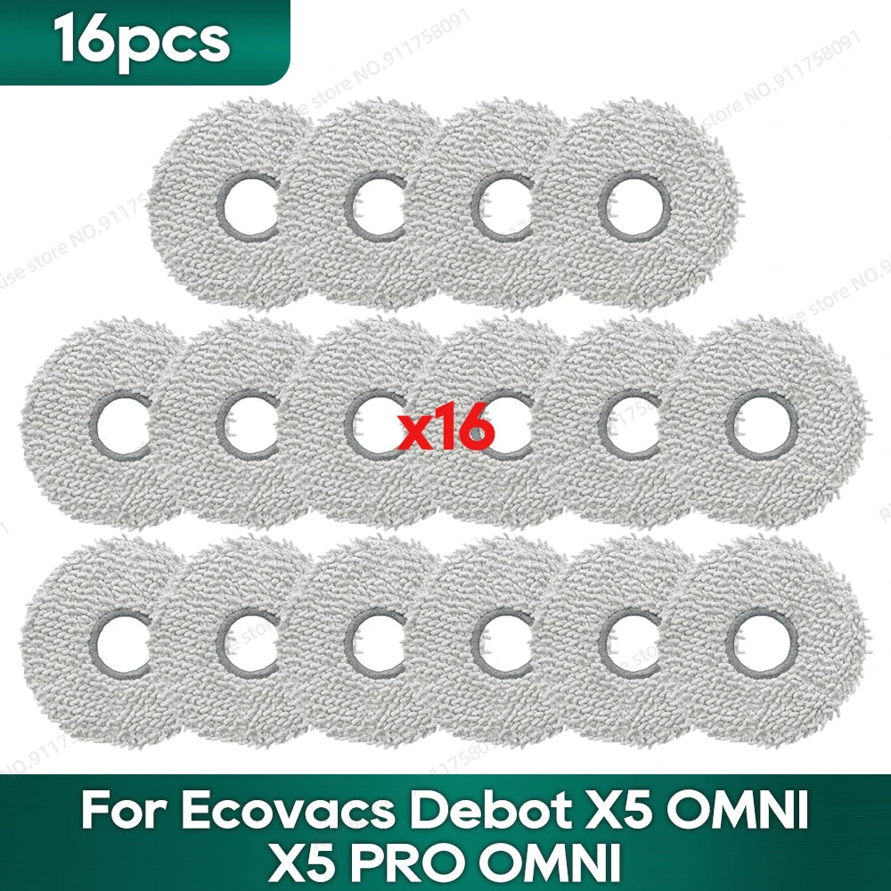 Compatible for Ecovacs X5 OMNI / X5 PRO OMNI Robot Vacuum Cleaner Dust Bags Accessories Main Side Brush Mop Cloth Replacement