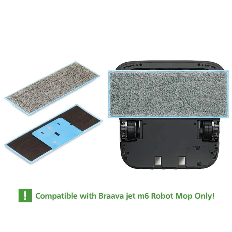 Washable Wet Mopping Pads For iRobot Braava Jet M6 Robot Vac