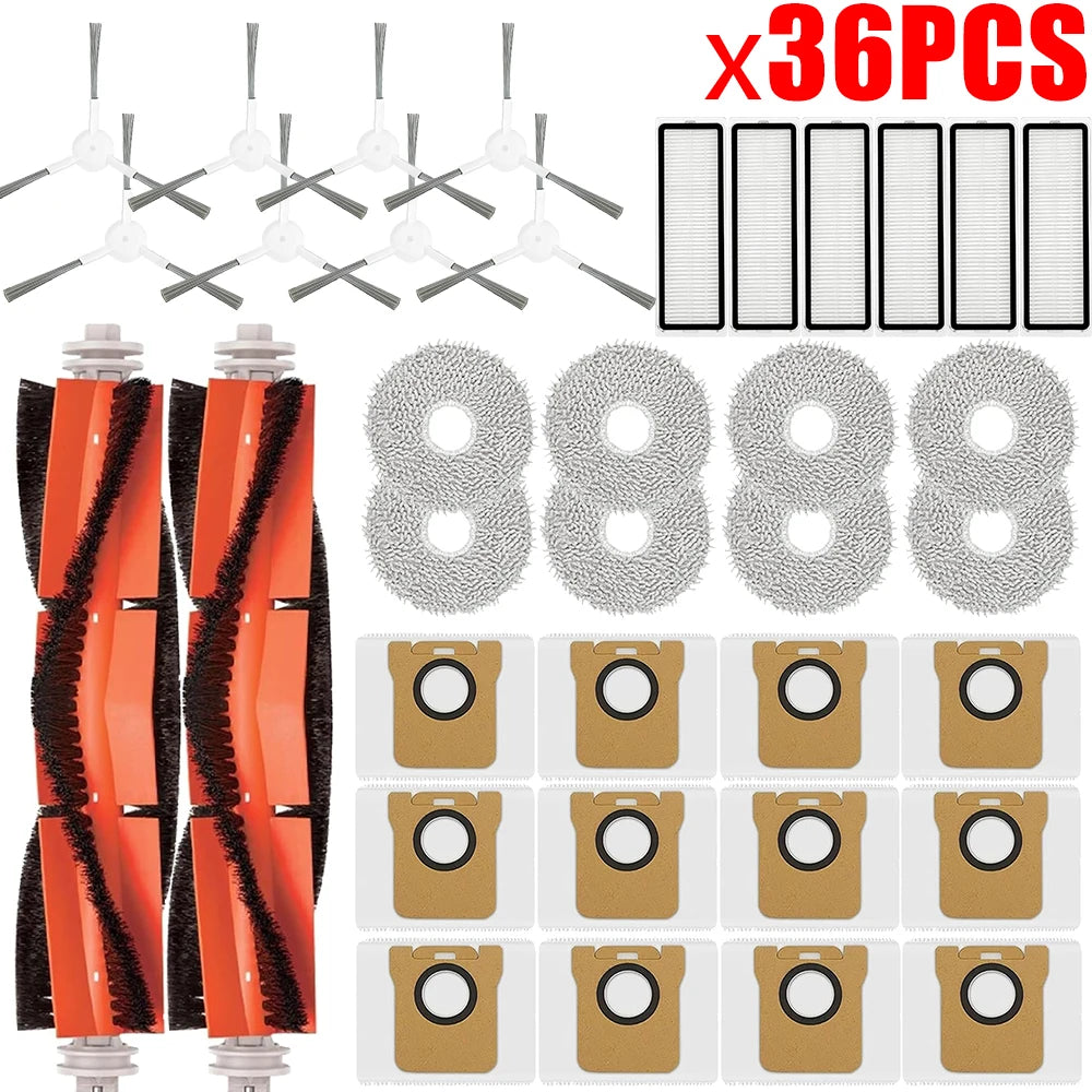 For Xiaomi Robot Vacuum X20+ X10+ X20 Plus X10 Plus Parts Main Side Brush Hepa Filter Mop Cloth Dust Bag Replacement