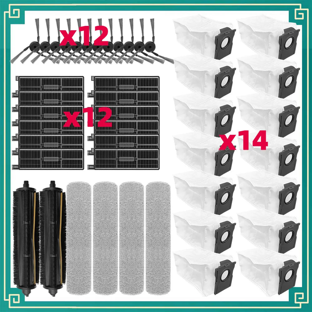 Fit For Mova Z50 Ultra Robot Vacuum Replacement Kits Main Side Brush HEPA Filter Dust Bag Accessories Parts