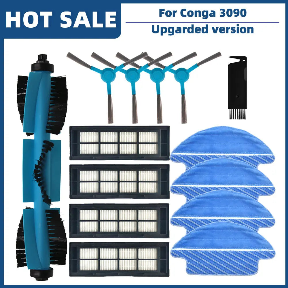 Compatible For Cecotec Conga 3090 Robot Vacuum Spare Parts Accessories Main Side Brush Hepa Filter Mop Rag Cloth Universal Wheel