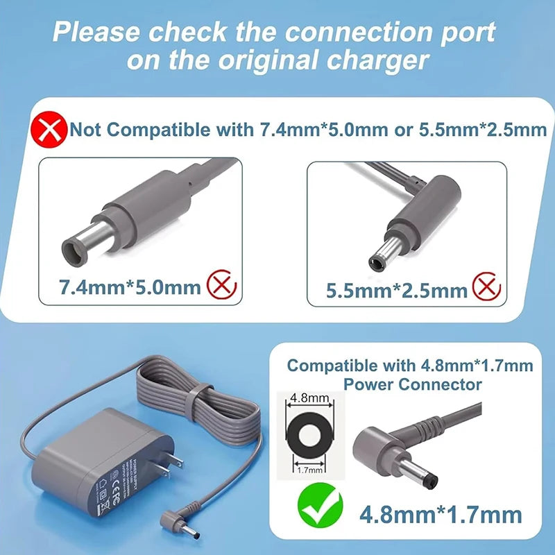 30.45V 1.1A Charger Fits For Dyson V10 V11 V12 V15 SV12 SV14