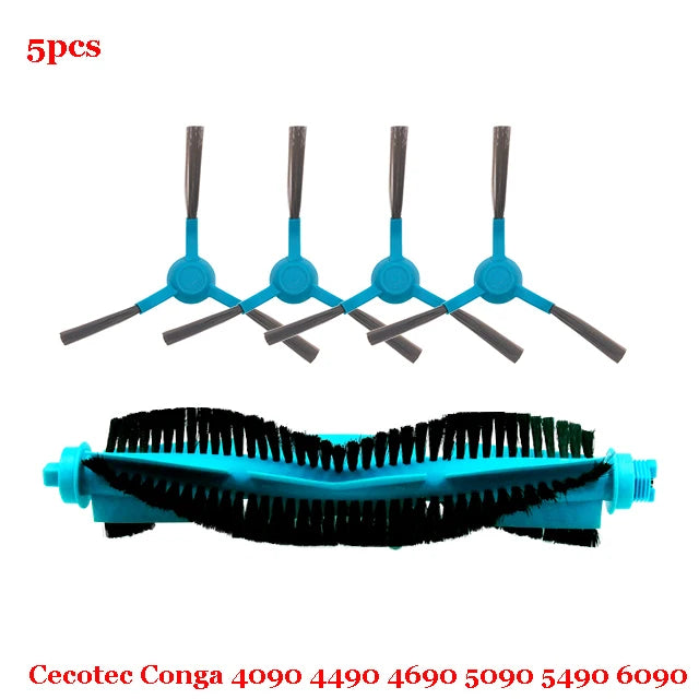 For Cecotec Conga 4090 4490 4690 5090 5490 6090 Robot Vacuum Cleaner Side / Soft Roller Brush Mop Cloth Rags Wheel Accessories