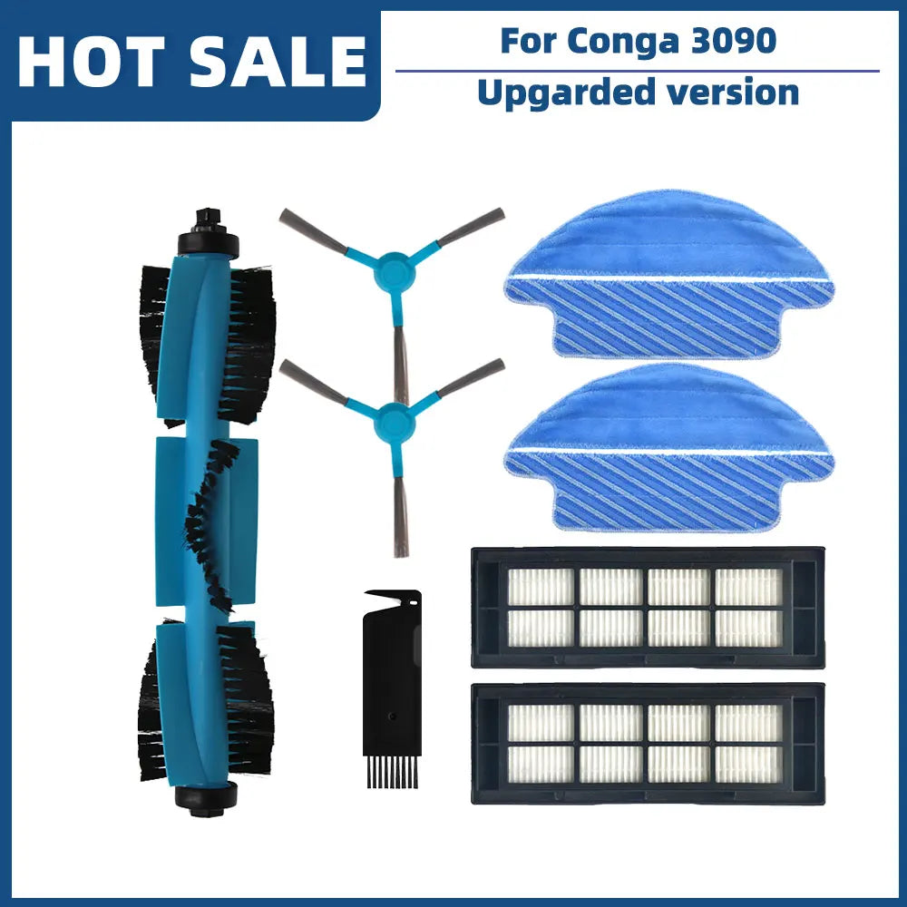 Compatible For Cecotec Conga 3090 Robot Vacuum Spare Parts Accessories Main Side Brush Hepa Filter Mop Rag Cloth Universal Wheel