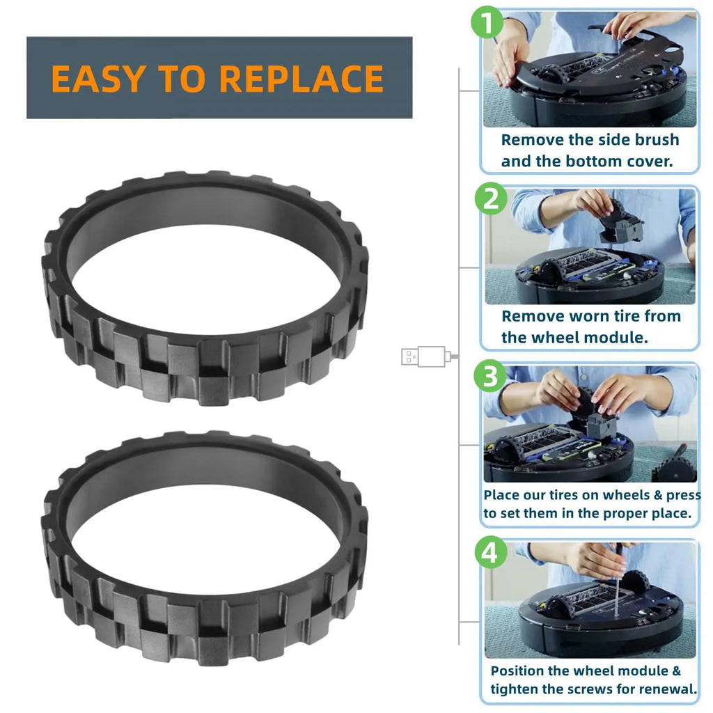 Replacement Tires for IRobot Roomba Vacuum 500 600 700 800 9